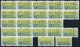 AUTOMATENMARKEN A 1.1hu VS 1/2 **, 1981/2, 2 Verschiedene Versandstellensätze Mit Rückseitigen Zähl-Nummern Sowie 2 Beso - Machine Labels [ATM]