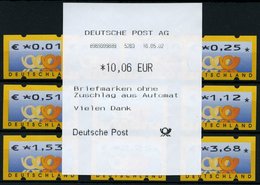 AUTOMATENMARKEN A 4.1 TS 1 **, 1.1.2002, Tastensatz 0.01 - 3.68 EUR Komplett, Pracht, Mi. 85.- - Machine Labels [ATM]