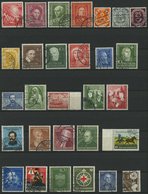 LOTS O, 1949-55, Gestempelte Partie Von 55 Verschiedenen Mittleren Werten, Saubere Bedarfserhaltung/feinst, Mi. 630.- - Used Stamps