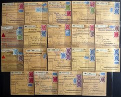 LOTS 1953/4 19 Paketkarten Mit Verschiedenen Posthornfrankaturen, U.a. Mi.Nr. 134 MeF, 137 EF, 3 Karten Mit Nr 138 Etc., - Gebruikt