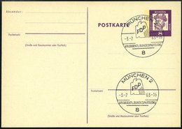 GANZSACHEN P 73 BRIEF, 1962, 8 Pf. Gutenberg, Postkarte In Grotesk-Schrift, Leer Gestempelt Mit Sonderstempel MÜNCHEN XI - Collezioni