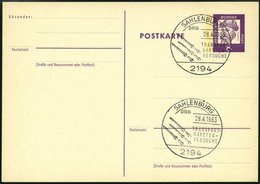 GANZSACHEN P 73 BRIEF, 1962, 8 Pf. Gutenberg, Postkarte In Grotesk-Schrift, Leer Gestempelt Mit Sonderstempel SAHLENBURG - Sammlungen