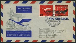 DEUTSCHE LUFTHANSA 40 BRIEF, 11.6.1955, Hamburg-New York, Prachtbrief - Storia Postale