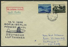 DEUTSCHE LUFTHANSA 14.5.1956, Erstflug SOFIA-BERLIN Mit Bulgarischer Frankatur, Pracht - Covers & Documents