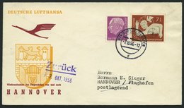 DEUTSCHE LUFTHANSA 115 BRIEF, 7.10.1956, Hamburg-Hannover, Prachtbrief - Cartas & Documentos