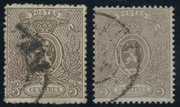 BELGIEN 22C O, 1867, 5 C. Braun, Gezähnt C, 2 Prachtwerte In Nuancen, Mi. 190.- - Autres & Non Classés