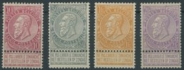 BELGIEN 67-70 *, 1897/1900, König Leopold II, Falzreste, Satz Feinst/Pracht, Mi. 350.- - Otros & Sin Clasificación