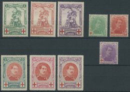 BELGIEN 104-12 *, 1914/5, Rotes Kreuz, Falzrest, 3 Prachtsätze, Mi. 157.- - Autres & Non Classés
