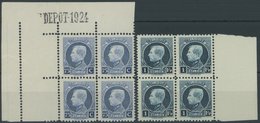 BELGIEN 189/90C VB **, 1924/5, 75 C. Und 1 Fr. König Albert I, Gezähnt C, In Randviererblocks, Postfrisch, Pracht, Mi. ( - Autres & Non Classés