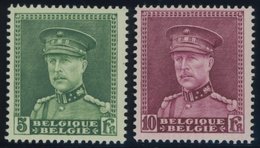 BELGIEN 312/3 **, 1931, 5 Und 10 Fr. König Albert I Mit Schirmmütze, Postfrisch, 2 Prachtwerte, Mi. 290.- - Otros & Sin Clasificación