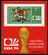 BULGARIEN Bl. 47B **, 1974, Block Fußball-Weltmeisterschaft, Ungezähnt, Pracht, Mi. 80.- - Autres & Non Classés