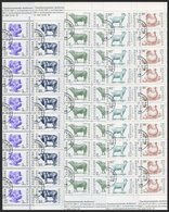 BULGARIEN 3881-85 O, 1991, Haustiere Im Bogensatz (100), 1x Gefaltet, Pracht, Mi. 450.- - Otros & Sin Clasificación