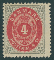 DÄNEMARK 17IA *, 1871, 3 S. Grau/lila, Falzrest, Pracht, Mi. 70.- - Gebraucht