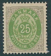 DÄNEMARK 29IYA *, 1875, 25 Ø, Normaler Rahmen, Gezähnt K 14:131/2, Mit Kopfstehendem Wz., Falzrest, Pracht - Used Stamps