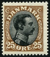 DÄNEMARK 100 *, 1919, 25 Ø Braun/schiefer, Falzrest, Pracht, Mi. 60.- - Used Stamps
