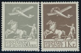 DÄNEMARK 180/1 *, 1929, Flugpost, Falzrest, Pracht - Usati