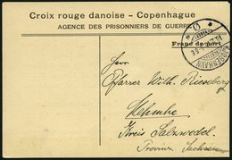 DÄNEMARK 1916, Antwortkarte Des Dänischen Roten Kreuzes An Die Angehörigen Eines Kriegsgefangenen In Sachsen, Feinst - Usati