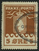 GRÖNLAND - PAKKE-PORTO 6A O, 1924, 5 Ø Hellrotbraun, (Facit P 6II), Pracht - Spoorwegzegels