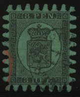 FINNLAND 6Cx O, 1867, 8 P. Schwarz Auf Grün, Praktisch Alle Zungen, Pracht - Altri & Non Classificati
