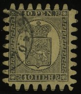 FINNLAND 7Cx O, 1867, 10 P. Schwarz Auf Gestreiftem Sämischem Papier Praktisch Alle Zungen, Pracht, Gepr. Diena - Other & Unclassified