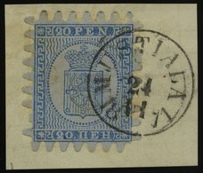 FINNLAND 8C BrfStk, 1866, 20 P. Blau, K1 MUSTIALA, 2 Kurze Zähne Sonst Prachtbriefstück - Autres & Non Classés