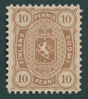 FINNLAND 15Byb *, 1882, 10 P. Graubraun, Gezähnt L 121/2, Falzrest, Pracht, Mi. 120.- - Otros & Sin Clasificación