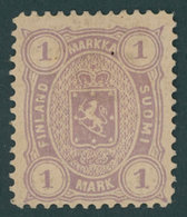 FINNLAND 19By *, 1882, 1 M. Violett, Gezähnt L 121/2, Falzrest,Gummi Etwas Gebräunt Sonst Pracht, Mi. 500.- - Other & Unclassified