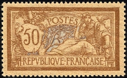 FRANKREICH 97y *, 1916, 50 C. Braun/hellblau, GC-Papier, Falzrest, Pracht, Mi. 110.- - Andere & Zonder Classificatie