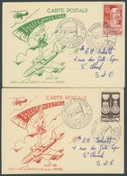 FRANKREICH 944/5 BRIEF, 1952, Abtei Ste-Croix Und Militärmedaille, Je Auf Sonderkarte Des AERO-CLUB Sables D`Olonne Mit  - Other & Unclassified