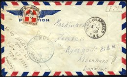 FRANKREICH FELDPOST 801,848 BRIEF, 1950, 1 Fr. Provinzwappen Und Rückseitig 6 Fr. Karminrosa Mit Zwischensteg Im Paar Mi - Military Postmarks From 1900 (out Of Wars Periods)