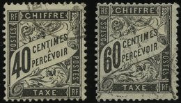 PORTOMARKEN P 19/20 O, 1882/4, 40 Und 60 C. Schwarz, Normale Zähnung, Pracht, Mi. 90.- - Impuestos