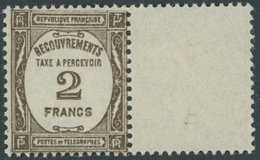 PORTOMARKEN P 66 **, 1931, 2 Fr. Sepia Mit Anhängendem Leerfeld, Postfrisch, Pracht, Mi. (270.-) - Postage Due