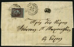 GRIECHENLAND 42c BRIEF, 1874, 40 L. Graulila Auf Blau Auf Brief Mit K2 Von Konstantinopel, Marke Senkrecht Leicht Angesc - Otros & Sin Clasificación