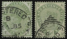 GROSSBRITANNIEN 77/8 O, 1884, 4 P. Und 5 P. Dunkelgraugrün, 2 Prachtwerte, Mi. 320.- - Sonstige & Ohne Zuordnung