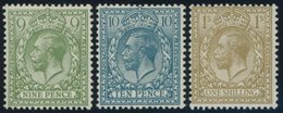 GROSSBRITANNIEN 163-65 *, 1924, 9 P. - 1 Sh. König Georg V, Wz. 15, Falzrest, 3 Prachtwerte - Altri & Non Classificati