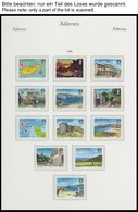 GUERNSEY-ALDERNEY **,o , 1983-85, Komplett Postfrisch Und Gestempelt Auf KA-BE Falzlosseiten, Prachterhaltung, Mi. 130.- - Guernsey