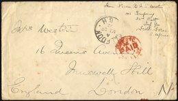 BRITISCHE MILITÄRPOST 1902, Roter K1 PAID-Stempel Auf Feldpostbrief Mit Absender 143. Company 32nd Batt.Inf.Field Force  - Used Stamps