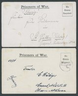 BRITISCHE MILITÄRPOST 1918/9, Prisoners Of War, 2 Faltbriefe Aus Holyport, Zensiert Nach Deutschland Bzw. In Die Schweiz - Gebruikt