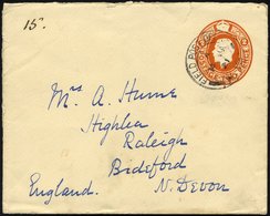 BRITISCHE MILITÄRPOST 1921, 2 P. Orange Ganzsachenumschlag Mit K2 FIELD POST OFFICE/W 16 Nach Brideford/England, Feinst  - Used Stamps