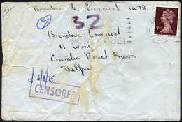 BRITISCHE MILITÄRPOST 667 BRIEF, 1975, 7 P. Dunkellilabraun Auf Brief An Brendon Leonard Im Crumlin Road Gefängnis In Be - Oblitérés