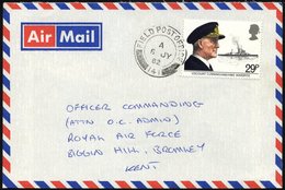 BRITISCHE MILITÄRPOST 922 BRIEF, 1982, K2 FIELD POST OFFICE/141 Auf Feldpostbrief Von Den Falklandinseln Nach Großbritan - Usados