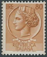 ITALIEN 891 **, 1953, 80 L. Orangebraun, Wz. 3, Postfrisch, Pracht, Mi. 120.- - Used