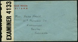 ITALIEN Italienischer Rotkreuz-Umschlag Für Kriegsgefangenenpost Während Des II. Weltkrieges, Nach England, Verschlussst - Storia Postale