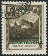 DIENSTMARKEN D 8A O, 1932, 1.20 Fr. Burg Vaduz, Gezähnt L 101/2, Pracht, Signiert Zumstein, Mi. 580.- - Official