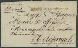 LUXEMBURG 1795, ARMEE DE LA MOSELLE, L1, Auf Brief Von RODEMACK Nach Andernach, Pracht - Altri & Non Classificati
