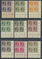 LUXEMBURG 166-76,187-91 VB **, 1926/7, Großherzogin Charlotte, 16 Werte In Viererblocks, Postfrisch, Pracht, Mi. 96.- - Other & Unclassified