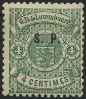 DIENSTMARKEN D 23I *, 1881, 4 C. Blaugrün S.P., Type I, Falzrest, Pracht, Gepr. Zumstein, Mi. 220.- - Service