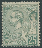 MONACO 16 *, 1891, 25 C. Grün, Falzrest, Pracht, Mi. 300.- - Altri & Non Classificati