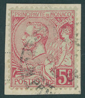 MONACO 21a BrfStk, 1891, 5 Fr. Karmin Auf Grünlich, Prachtbriefstück, Mi. 170.- - Otros & Sin Clasificación