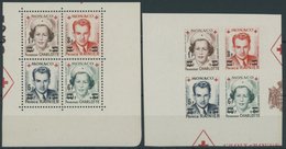 MONACO 451-54A/B **, 1951, Rotes Kreuz, Gezähnt Und Ungezähnt, 2 Prachtsätze - Sonstige & Ohne Zuordnung